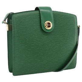LOUIS VUITTON Epi Capuchin Schultertasche Grün M52344 LV Auth LNZ522