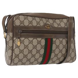 GUCCI GG Supreme Web Sherry Line Tasche aus PVC Beige Rot 68 02 005 Auth 172748