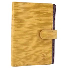COPERTINA PER AGENDA GIORNALIERA LOUIS VUITTON Epi Agenda PM Gialla R20059 LV Auth LNZ178