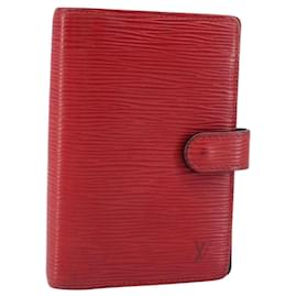 LOUIS VUITTON Epi Agenda PM Day Planner Cover Red R20057 LV Auth
