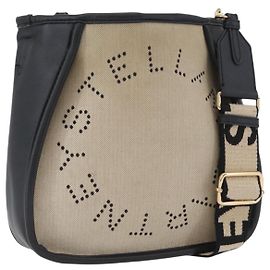 Autre Marque Borsa a Spalla Stella MacCartney in Tela e Pelle 2 in 1 Beige Oro Auth BA11119