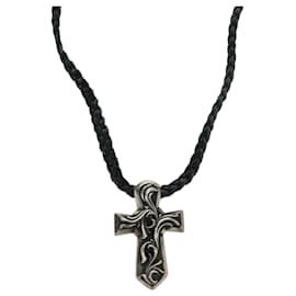 Collana Chrome Hearts Small Balkan Cross/W Boro Chip in argento Ag925 Auth 168247SM