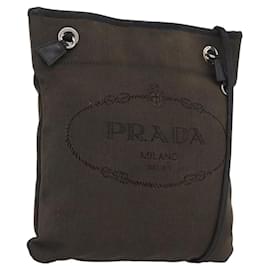 Borsa a Spalla PRADA in Tela Marrone Argento Autentica ka2796