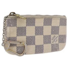 LOUIS VUITTON Pochette Cles Damier Azur Porta Moedas N62659 LV Auth ki6438