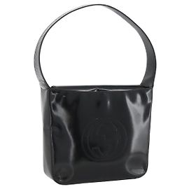 Borsa a Spalla GUCCI Soho in Pelle Verniciata Nera Argento 000 1013 0506 Auth ka2677