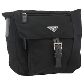Borsa a Spalla PRADA Nylon Nero Argento Autentica 165117