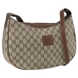 Gucci Borsa a Spalla GG Supreme PVC Beige Oro 001 256 0719 Auth mr2014