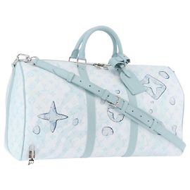 LOUIS VUITTON Monogram Aqua Garden Keepall Bandouliere 50 M22570 LV Auth 44063SM