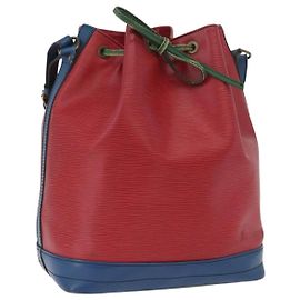 LOUIS VUITTON Borsa a Spalla Epi Noe Tricolore Rosso Blu M44084 LV Auth 172622