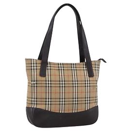 Borsa a mano in tela beige con motivo Nova Check di BURBERRY, dorata, autentica, riferimento bs33688