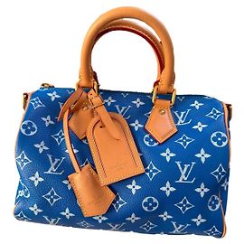 Louis Vuitton Speedy P9 Bandoulière 25 Monogram Blu Pelle