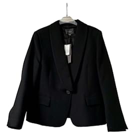 Zara Stefano Pilati Woll-Blazer im Tuxedo-Stil Schwarz