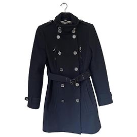 Abrigo Burberry Brit Charcottley de lana y cachemira negro