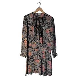 Zadig & Voltaire Robe Remus en soie à fleurs noire