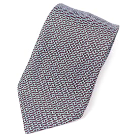 Cravatta in seta con motivo Chaine all-over di Hermès