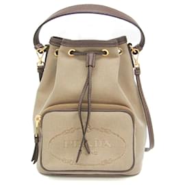Borsa a sacco in jacquard con logo Prada