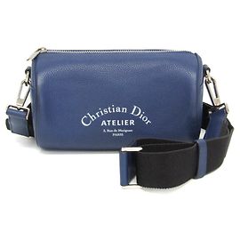 Christian Dior Borsa a spalla in pelle Dior Homme Atelier Roller in blu navy