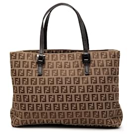 Fendi Braune Zucchino Canvas Tote