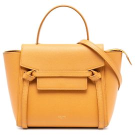 Céline Bolsa de cinto em couro de bezerro granulado amarelo Celine