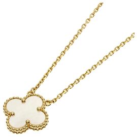 Collana Vintage Alhambra in Conchiglia Bianca di Van Cleef & Arpels