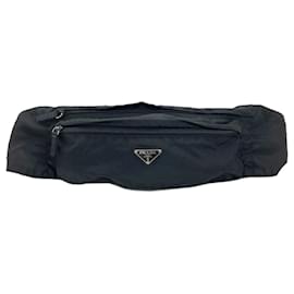 Borsa a tracolla in nylon nero Prada
