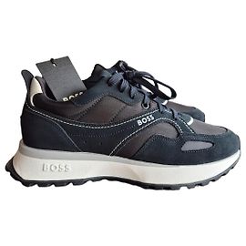 Sneakers Hugo Boss in pelle blu navy