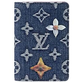 Louis Vuitton Organizador de bolsillo de denim Monogram Flowers LV
