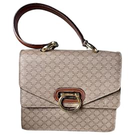 Borsa Céline Triomphe Monogramma Tela Rivestita Beige