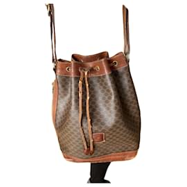 Borsa a secchiello Céline Macadam marrone pelle