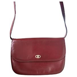 Borsa a tracolla Céline Triomphe in pelle rosso scuro