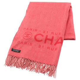 Xale de cashmere vermelho Chanel