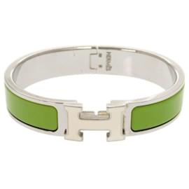 Bracelet Hermès Clic H Clac PM Vert et Argent