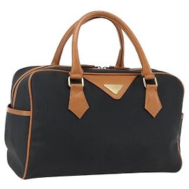 SAINT LAURENT Borsa a Mano PVC Nero Oro Auth fm5207