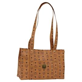 Borsa tote MCM Logogram Vicetos in PVC marrone e oro Auth gh1847