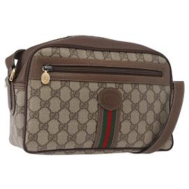 Bolso Sherry Line GG Supreme Web de GUCCI en cuero PVC beige 001 56 0942 Auth mr2019