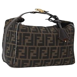 FENDI Zucca Canvas Handtasche Schwarz Braun Auth bs33679 - Fendi