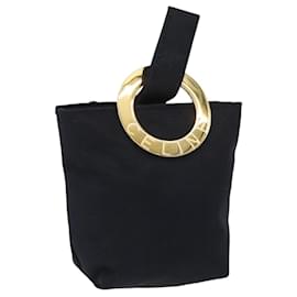 Pochette Circolare CÉLINE Canvas Nero Oro Auth LNZ123A