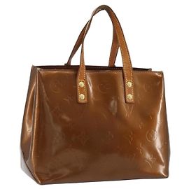 LOUIS VUITTON Monogram Vernis Reade PM Borsa a Mano Bronzo M91146 LV Auth gh1803