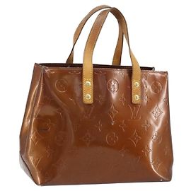 LOUIS VUITTON Borsa a Mano Monogram Vernis Reade PM Bronzo M91146 LV Auth gh1794