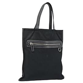 Borsa Tote Prada in nylon nero argento Auth 172974