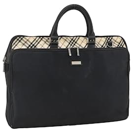 Borsa a mano Burberry Nova Check Black label nylon argento nero Auth bs33588