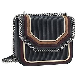 Autre Marque Borsa a mano Stella McCartney in pelle 2 vie nera argento autentica BA10361
