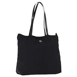 Borsa Tote Circle in Nylon Nero e Oro Auth ka2834 - Céline
