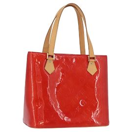LOUIS VUITTON Borsa a Mano Houston Monogram Vernis Rossa M91092 LV Auth ki6445