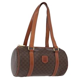 Borsa a mano in tela Macadam CELINE in pelle PVC marrone e oro Auth mr2020 - Céline