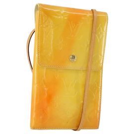 LOUIS VUITTON Portafoglio Walker Monogram Vernis Giallo Lime M91074 LV Auth BA10750