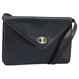 Céline Borsa a Spalla CELINE in Pelle Nera e Oro Auth ki6485