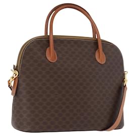 Borsa a mano in tela Macadam CELINE in pelle PVC 2 in 1 marrone oro Auth ki6435 - Céline