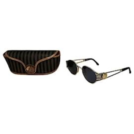 Vintage Fendi Sonnenbrille Schwarz Gold