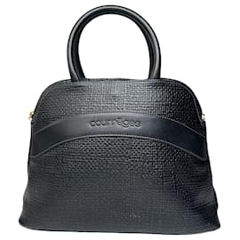 Borsa in pelle vintage Courreges blu navy